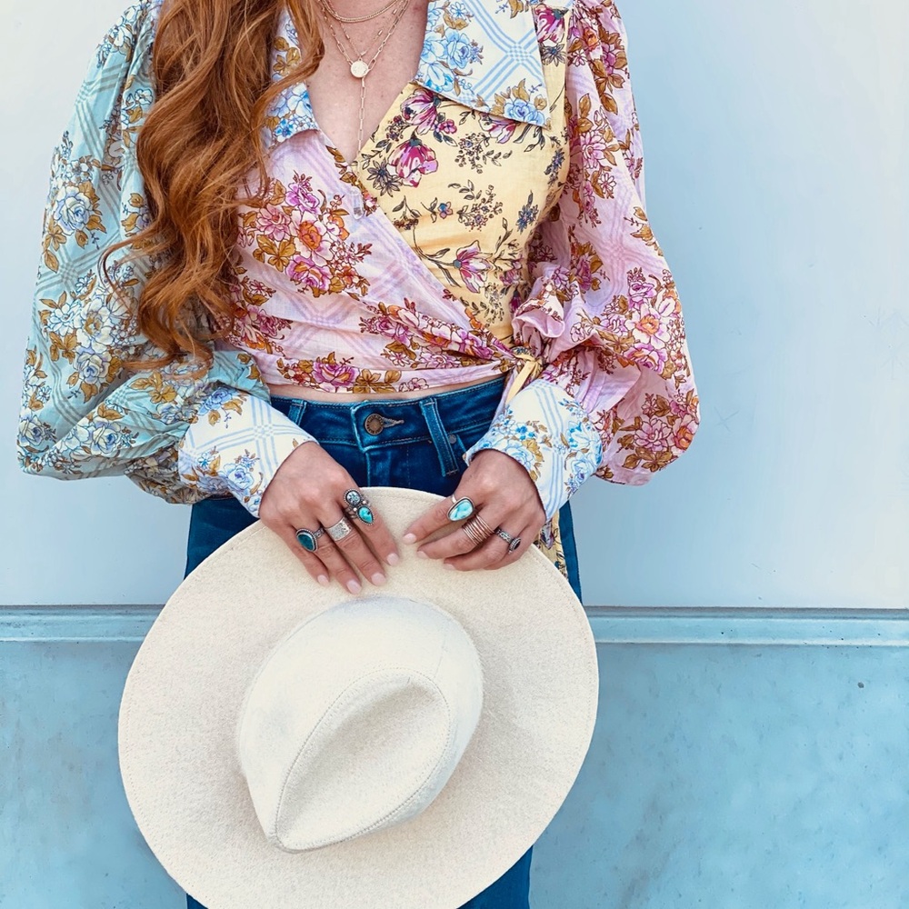 Free People Floral Patchwork Blouse - image 5